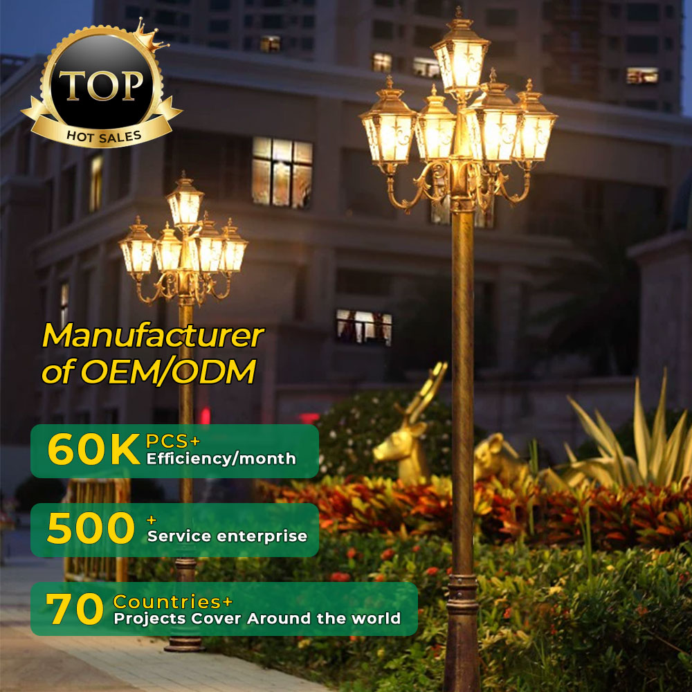 Outdoor Lighting Pole - Настроить уличный 5-головочный классический садовый столб,
