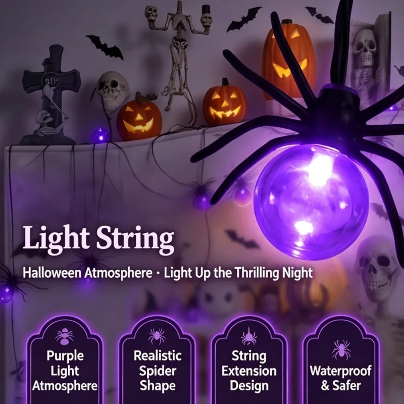 Outdoor Lighting Battery Powered - Светодиодные гирлянды-пауки на батарейках, уличные украшения