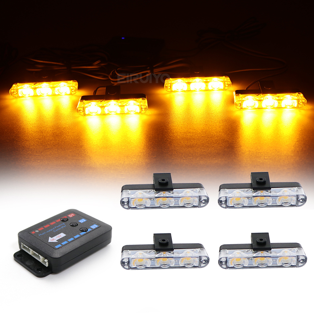 Outdoor Lighting Yellow - 4x 3-светодиодные автомобильные стробоскопы для решетки